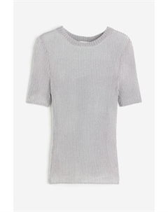 Топ Metallic Rib-knit, серебристый H&m