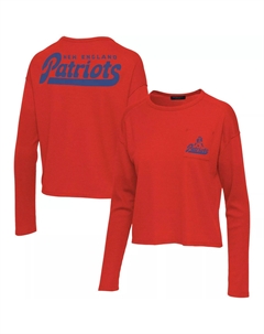 Женская красная термофутболка с карманами New England Patriots Junk Food и длинными рукавами Unbranded