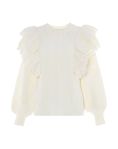 Тонкий вязаный свитер Sweater, белый Faina