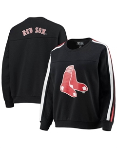 Женский черный пуловер с перфорированным логотипом The Wild Collective Boston Red Sox Unbranded