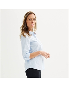 Рубашка на пуговицах с одним карманом Petite Essential, цвет Blue Oxford Croft & barrow