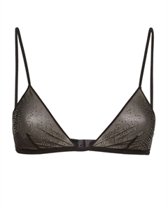 Бюстгальтер с треугольными чашками и стразами, черный Dsquared2