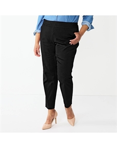 Легкие эластичные брюки прямого кроя больших размеров без застежки, черный Croft & barrow