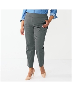 Легкие эластичные брюки прямого кроя больших размеров без застежки, цвет Forged Iron Croft & barrow