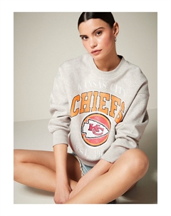 Лицензия Nfl American Kansas City Chiefs Heavyweight свитшот с графическим слоганом, серый Next