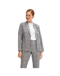 Женский повседневный пиджак больших размеров, цвет Black White Plaid Ellos