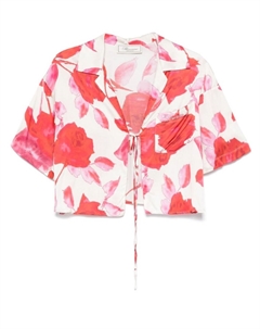 Рубашка с цветочным принтом, нейтральный Blumarine