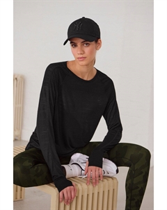 Легкий топ с длинными рукавами Active, черный Next