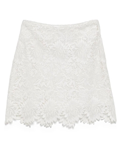 Мини-юбка из кружева с цветочным принтом, белый Ermanno scervino