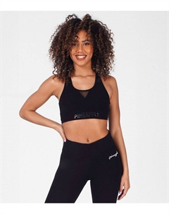 Укороченный топ с сетчатым бюстгальтером ананасового цвета черного цвета, черный Pineapple