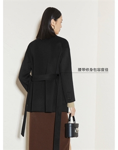 Короткое пальто из шерсти мериноса, черный Mai meng