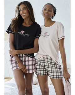 Пижама (4 шт.), в двойной упаковке с клетчатым рисунком, розовый Vivance dreams