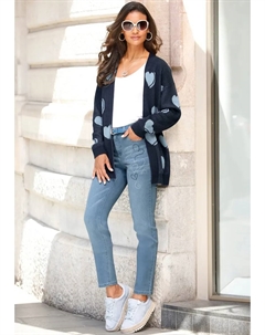 Жаккардовый кардиган, синий Classic basics