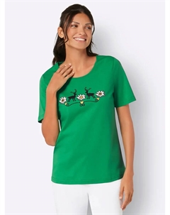 Традиционная рубашка "рубашка с круглым вырезом", зеленый Classic basics