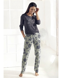 Пижама (2 шт.) с крупным цветочным принтом, цвет Graphit-Graugrün Vivance dreams