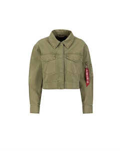 Куртка-бомбер " Women - Bomber Jackets Deck Jacket Cropped Wmn", оливковый Alpha industries
