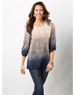 Блузка с принтом, бежевый Classic basics