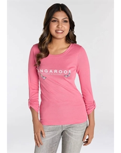 Рубашка с длинными рукавами, логотипом и закатанными рукавами — НОВЫЕ ЦВЕТА, розовый Kangaroos