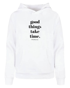 Толстовка "Женская женская толстовка Good Things Take Time Basic Толстовка ", белый Merchcode