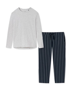 Ночное белье, цвет blau gestreift/grau Schiesser