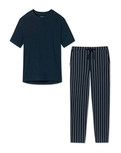 Ночное белье, цвет blau gestreift/dunkelblau Schiesser