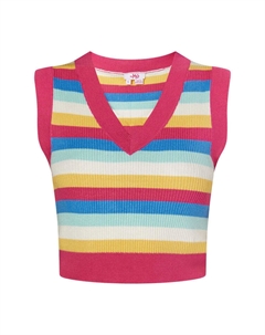 Свитер-жилет, цвет pink mehrfarbig Mymo