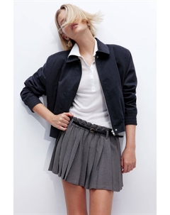 Короткая плиссированная юбка, серый H&m