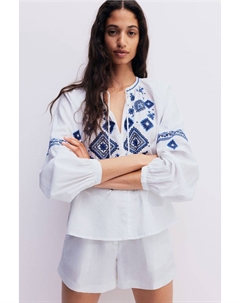 Вышитая блузка, белый H&m