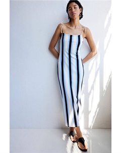 Платье миди с завязками, белый H&m