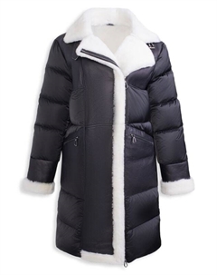 Пуховик made for generation с отделкой из овчины Black Wolfie furs