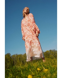 Платье макси с объемными рукавами, красный H&m