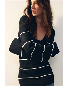 Свитер с овальным вырезом, черный H&m