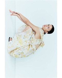 Платье миди с воланной отделкой, белый H&m