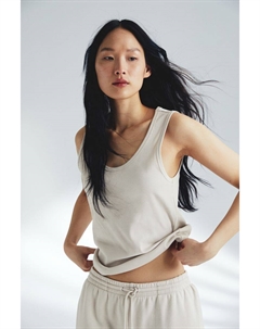 Майка в рубчик, бежевый H&m