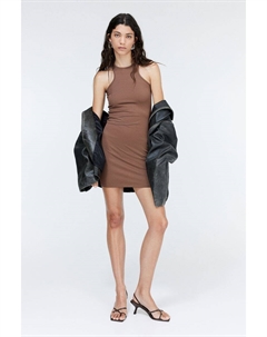 Облегающее платье в рубчик, коричневый H&m