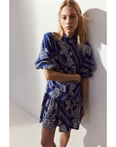 Платье с воланным воротником, синий H&m