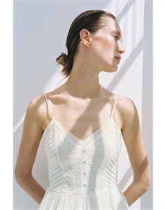 Хлопковое платье-сарафан, белый H&m