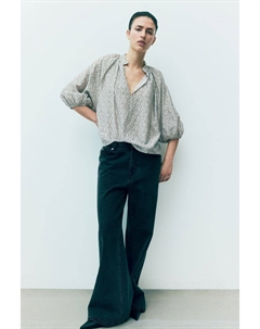 Блузка с объемными рукавами, белый H&m