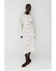 Платье-Блузка с поясом, белый H&m