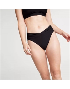 Женские плавки для плавания со средней посадкой и V-образным вырезом спереди, черный Calia