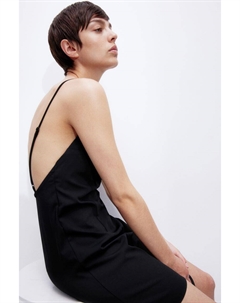 Платье на бретелях с глубоким вырезом на спине, черный H&m