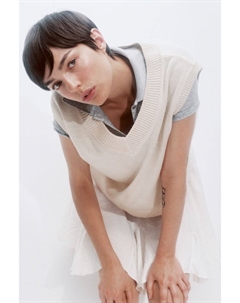 Свитер с v-образным вырезом, бежевый H&m