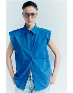 Блузка без рукавов с подплечниками, синий H&m