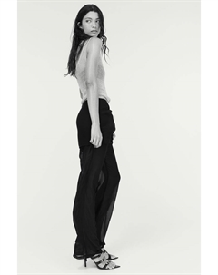 Брюки с шифоновой мини-юбкой, черный H&m