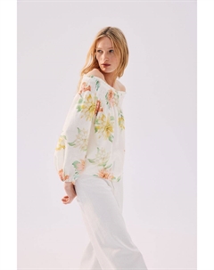 Блузка с открытыми плечами, белый H&m