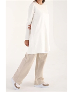 Базовая спортивная туника из одинарного джерси цвета экрю большого размера All day