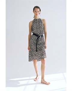 Хлопковое платье с кулиской, черный H&m