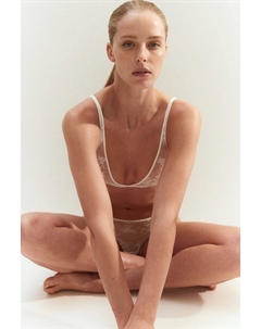 Бюстгальтер из мягкого кружева без подкладок, белый H&m