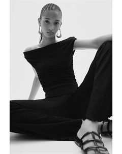 Расклешенные леггинсы со структурой, черный H&m