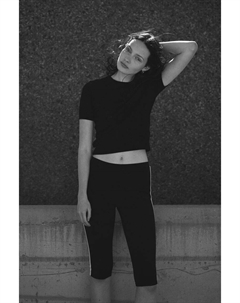 Леггинсы-Капри с полосками по бокам, черный H&m